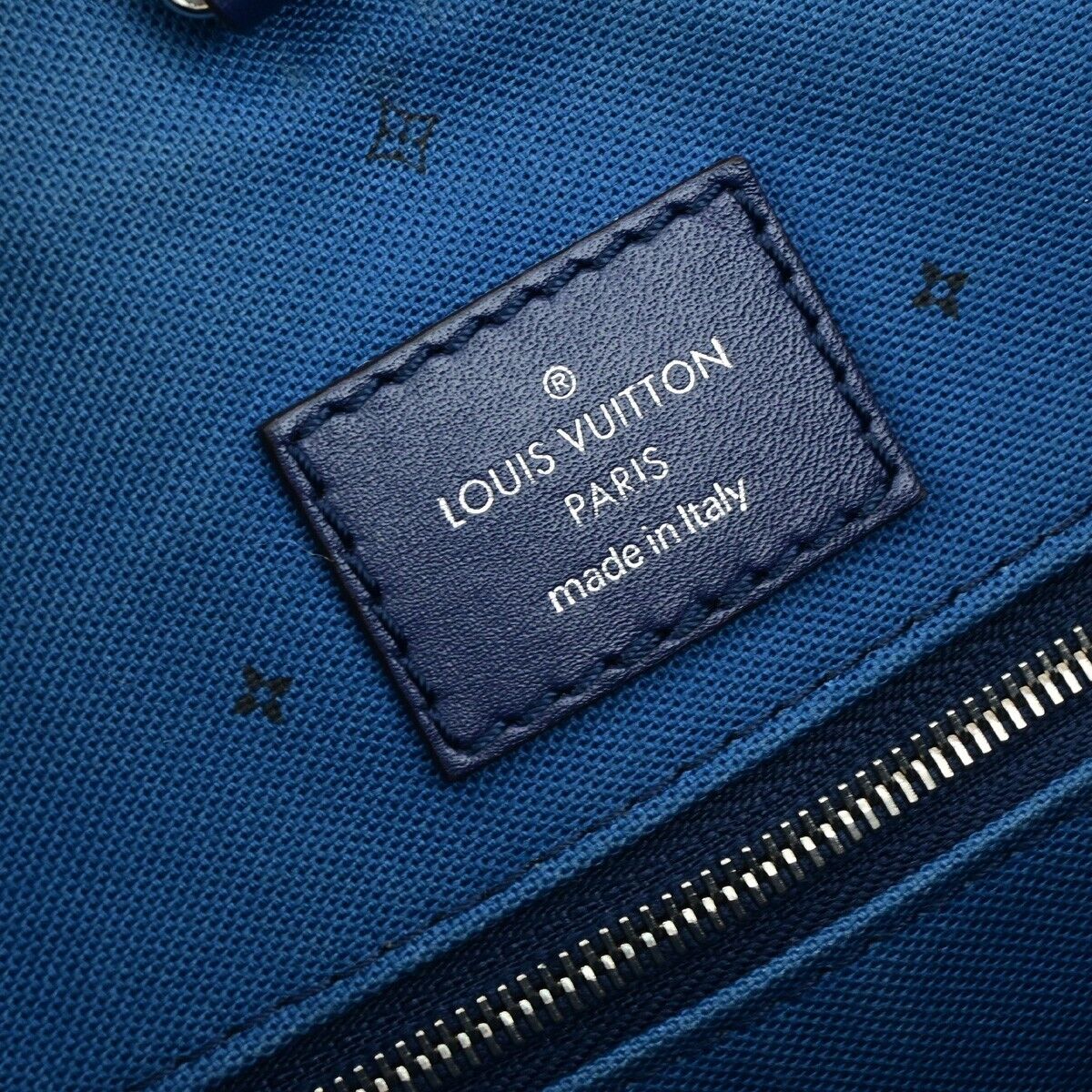 Louis Vuitton Onthego Gm Navy Gold Plated Handbag