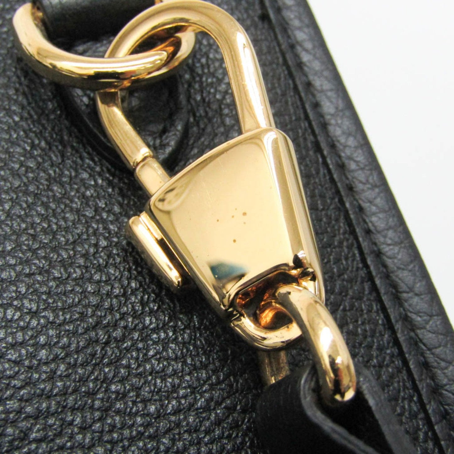 Gucci Logo Black Leather Tote Bag