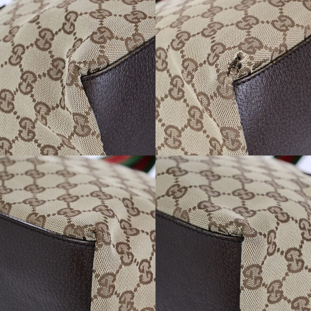 Gucci Sherry Beige Canvas Tote Bag