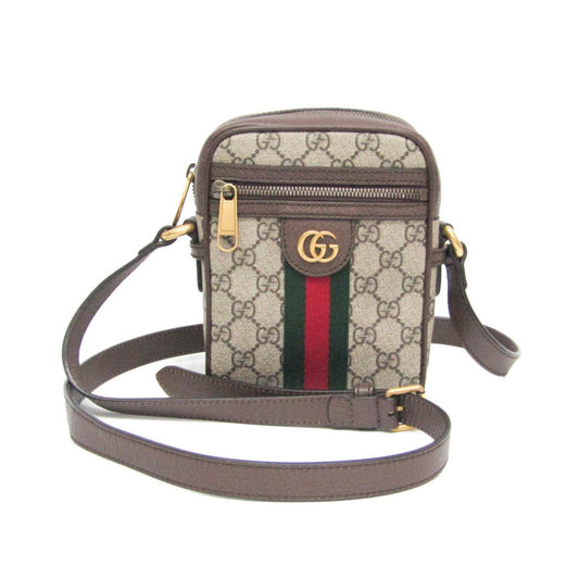 Gucci Ophidia Beige Canvas Shoulder Bag ()