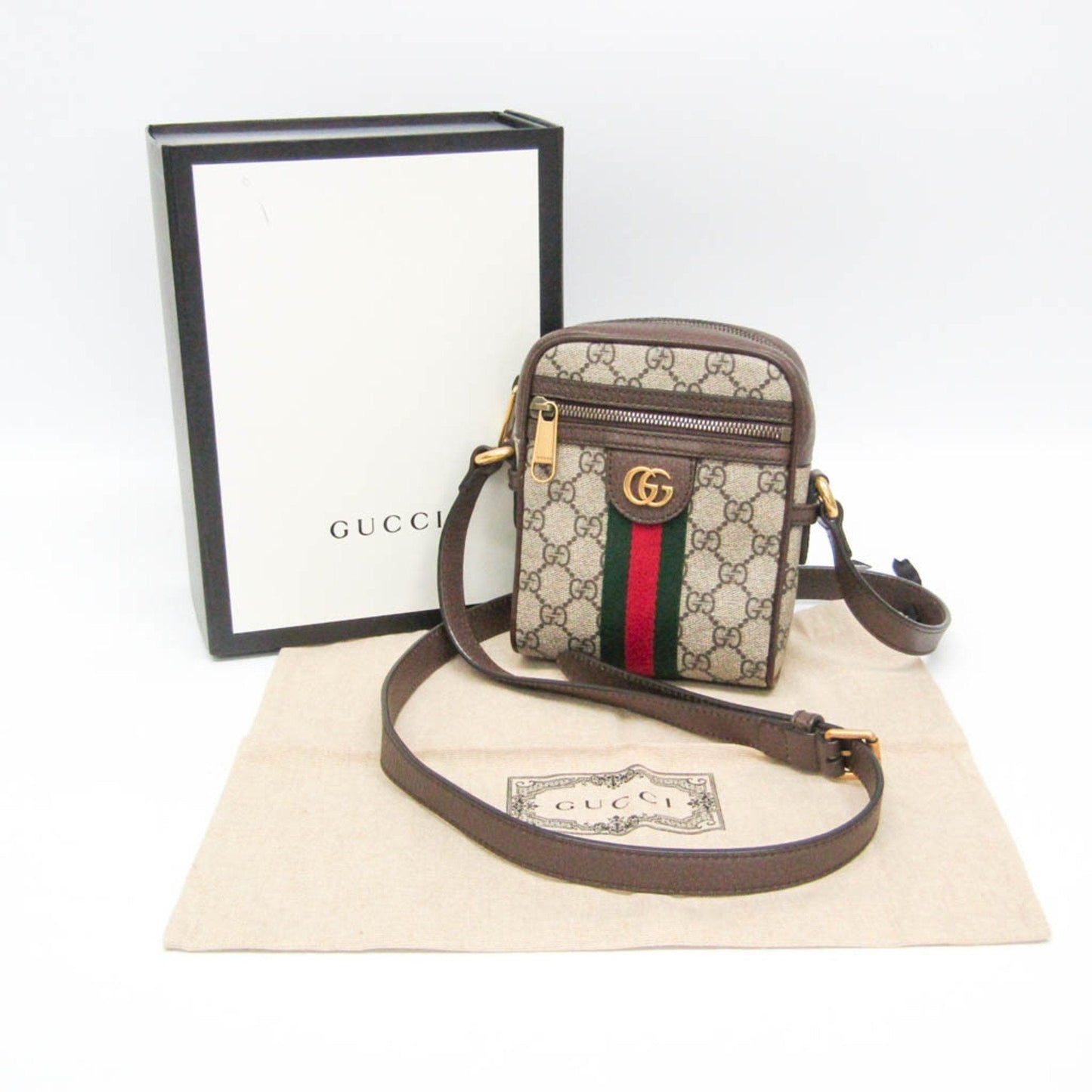Gucci Ophidia Beige Canvas Shoulder Bag
