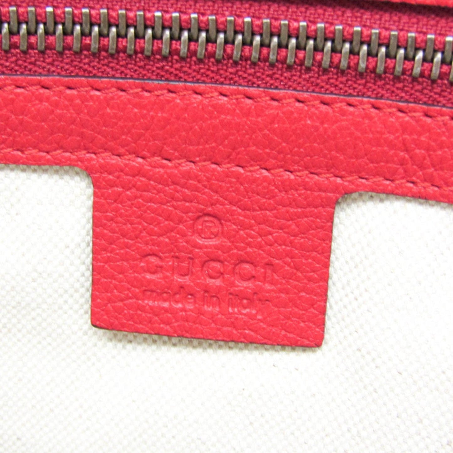 Gucci Gucci Print Red Leather Shoulder Bag