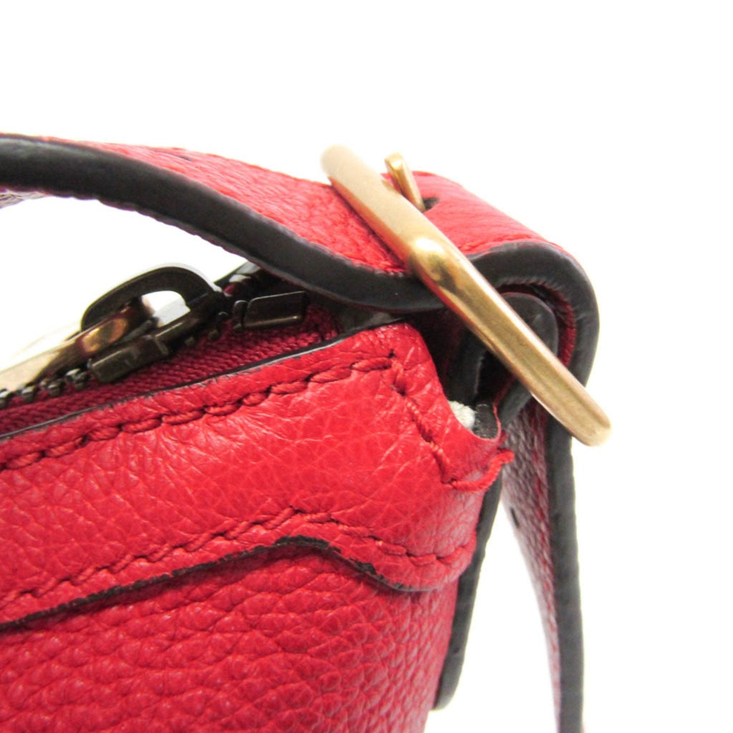 Gucci Gucci Print Red Leather Shoulder Bag