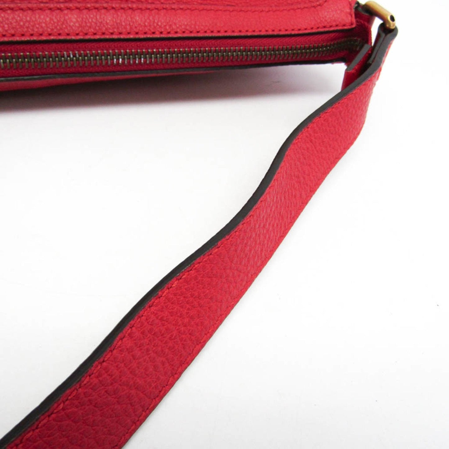 Gucci Gucci Print Red Leather Shoulder Bag
