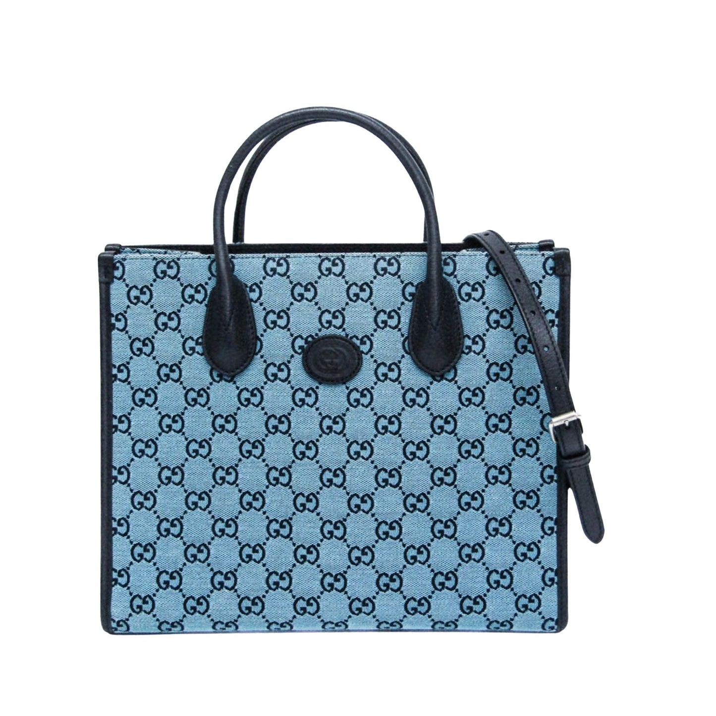 Gucci Gg Canvas Blue Canvas Tote Bag ()