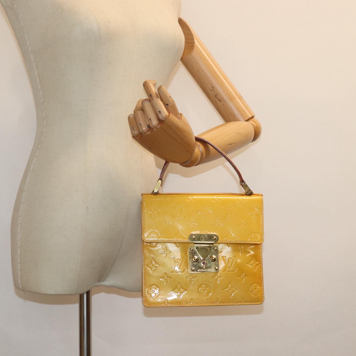 Louis Vuitton Spring Street Yellow Patent Leather Handbag