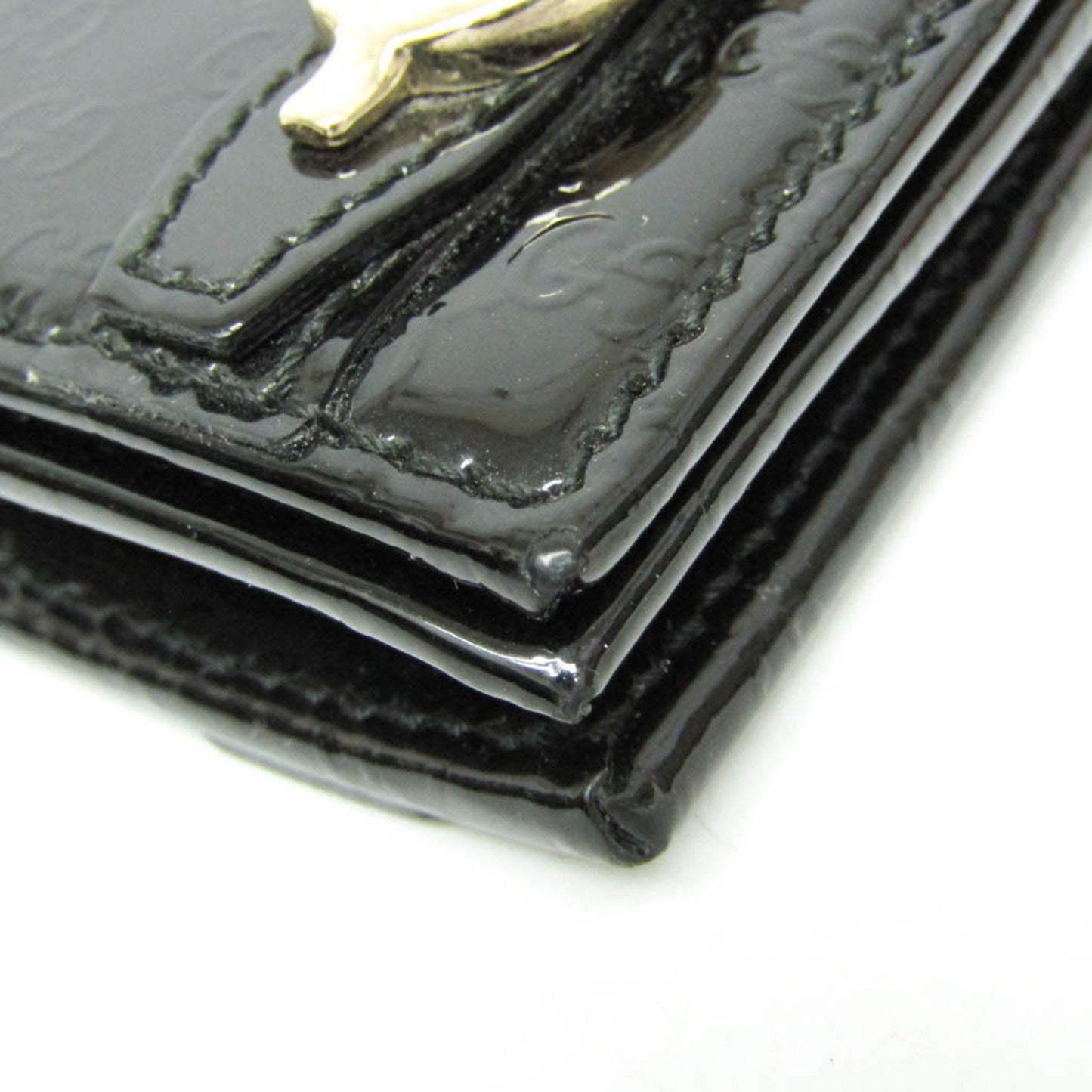 Gucci Micro Guccissima Black Patent Leather Wallet
