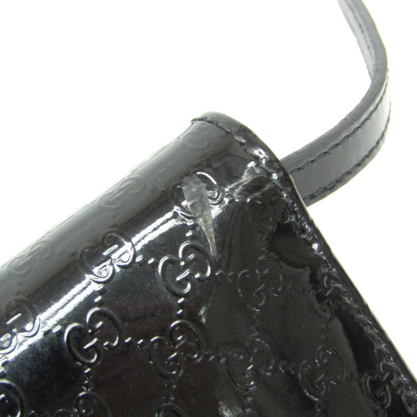 Gucci Micro Guccissima Black Patent Leather Wallet