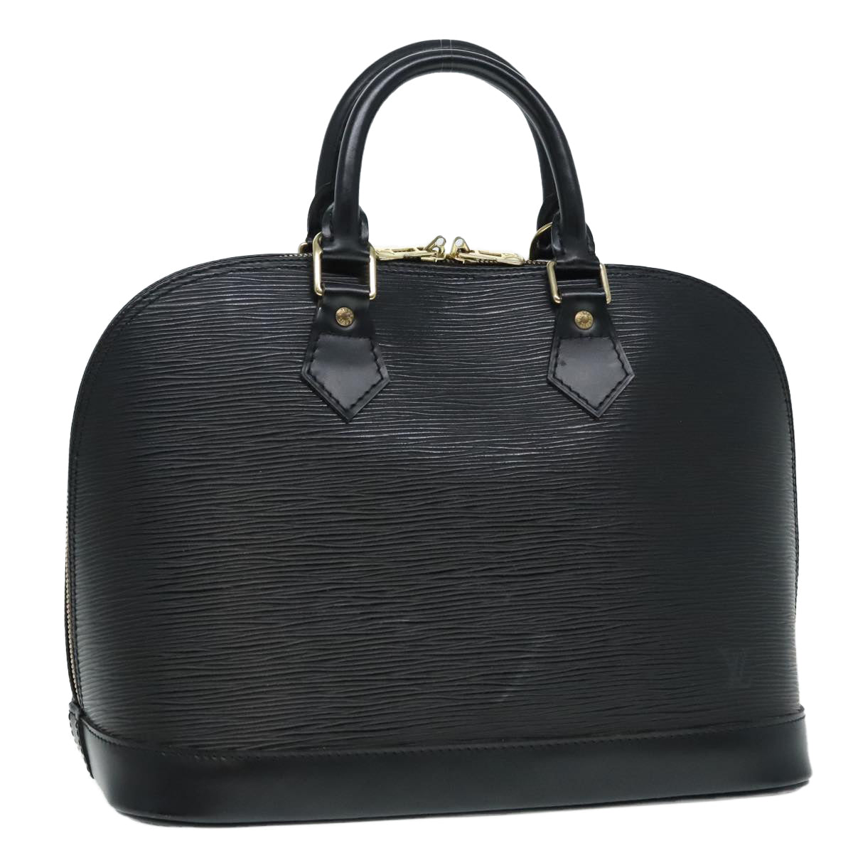 Louis Vuitton Alma Black Leather Handbag