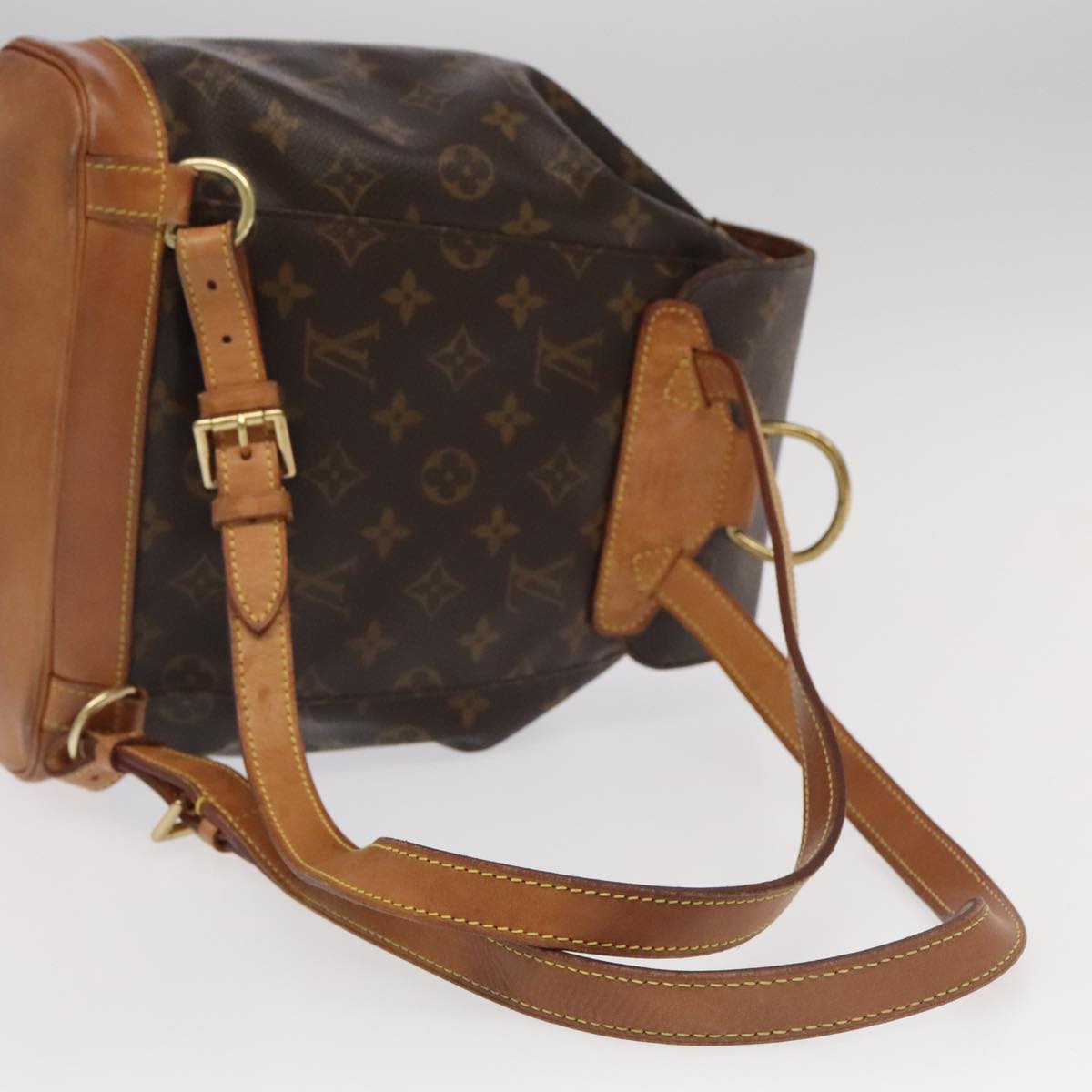 Louis Vuitton Montsouris Mm Brown Canvas Backpack Bag