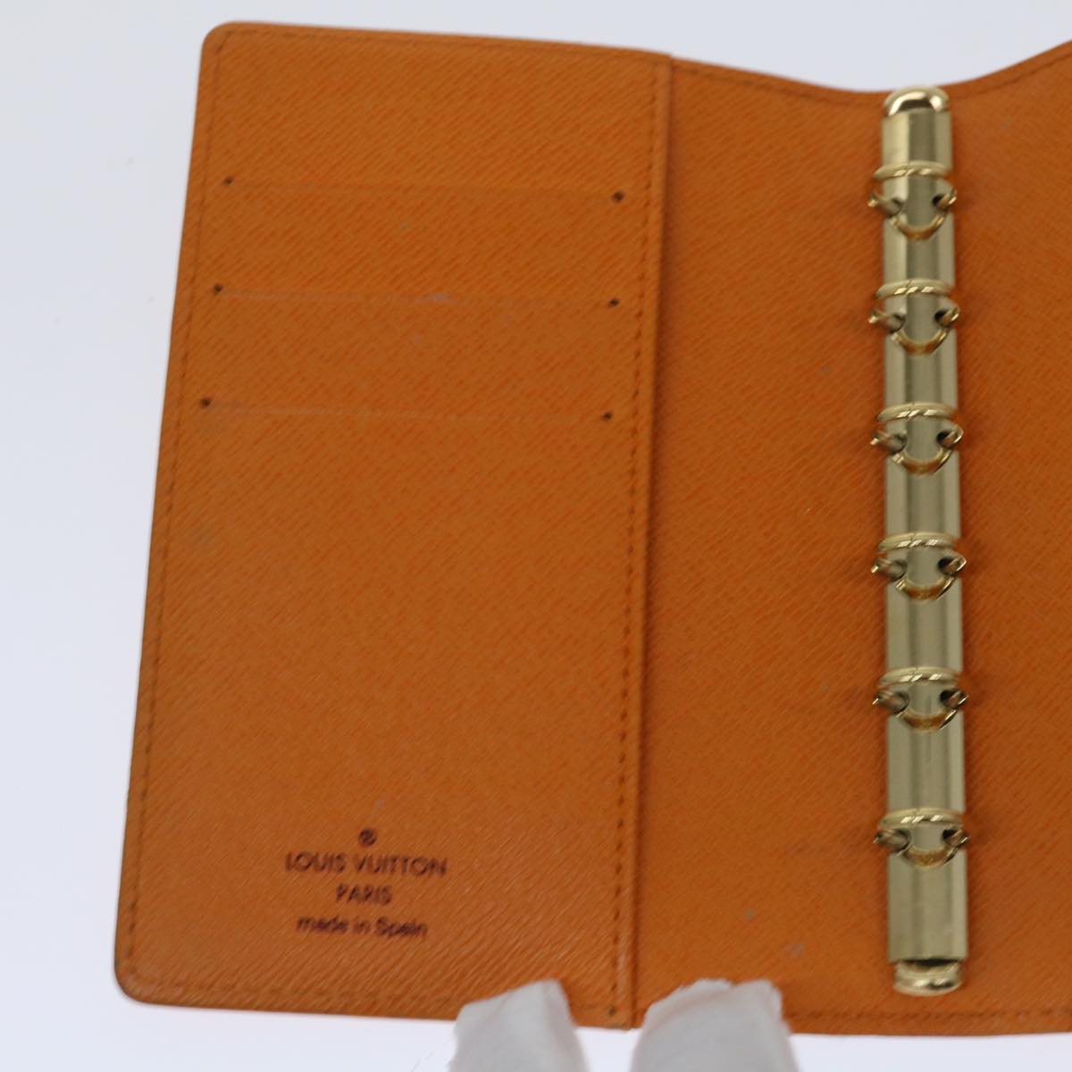 Louis Vuitton Agenda Pm Orange Leather Wallet