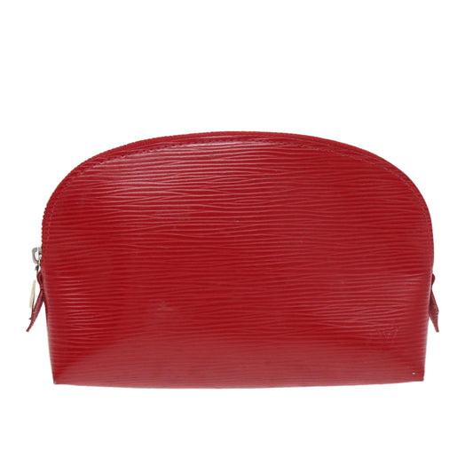 Louis Vuitton Cosmetic Pouch Red Leather Clutch Bag
