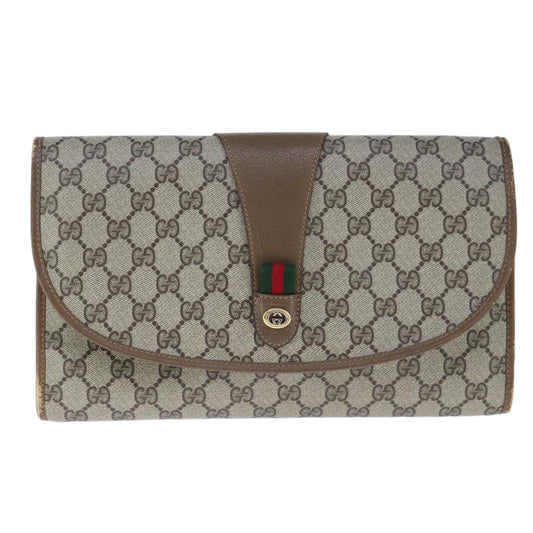 Gucci Sherry Beige Canvas Clutch Bag ()