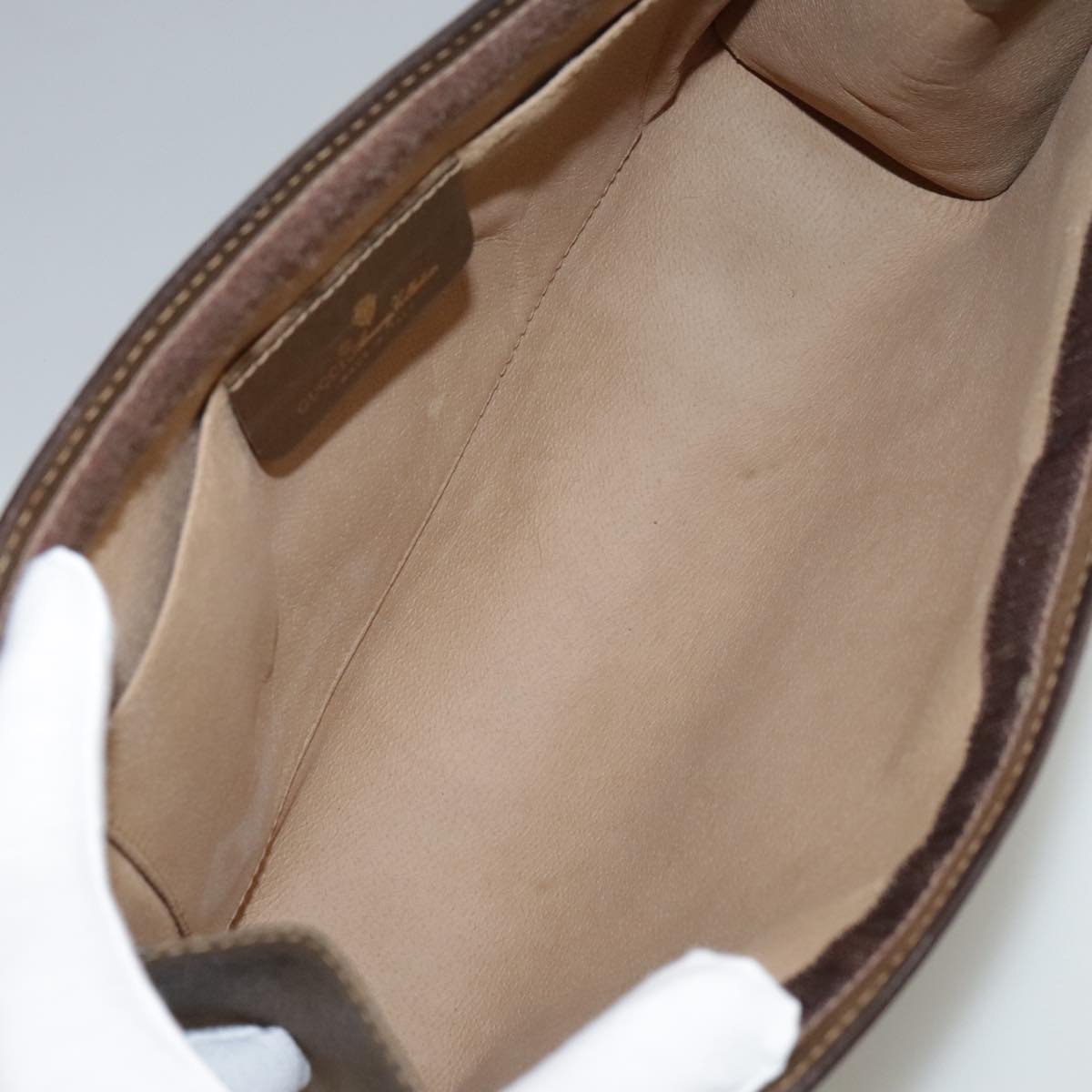 Gucci Ophidia Beige Canvas Clutch Bag