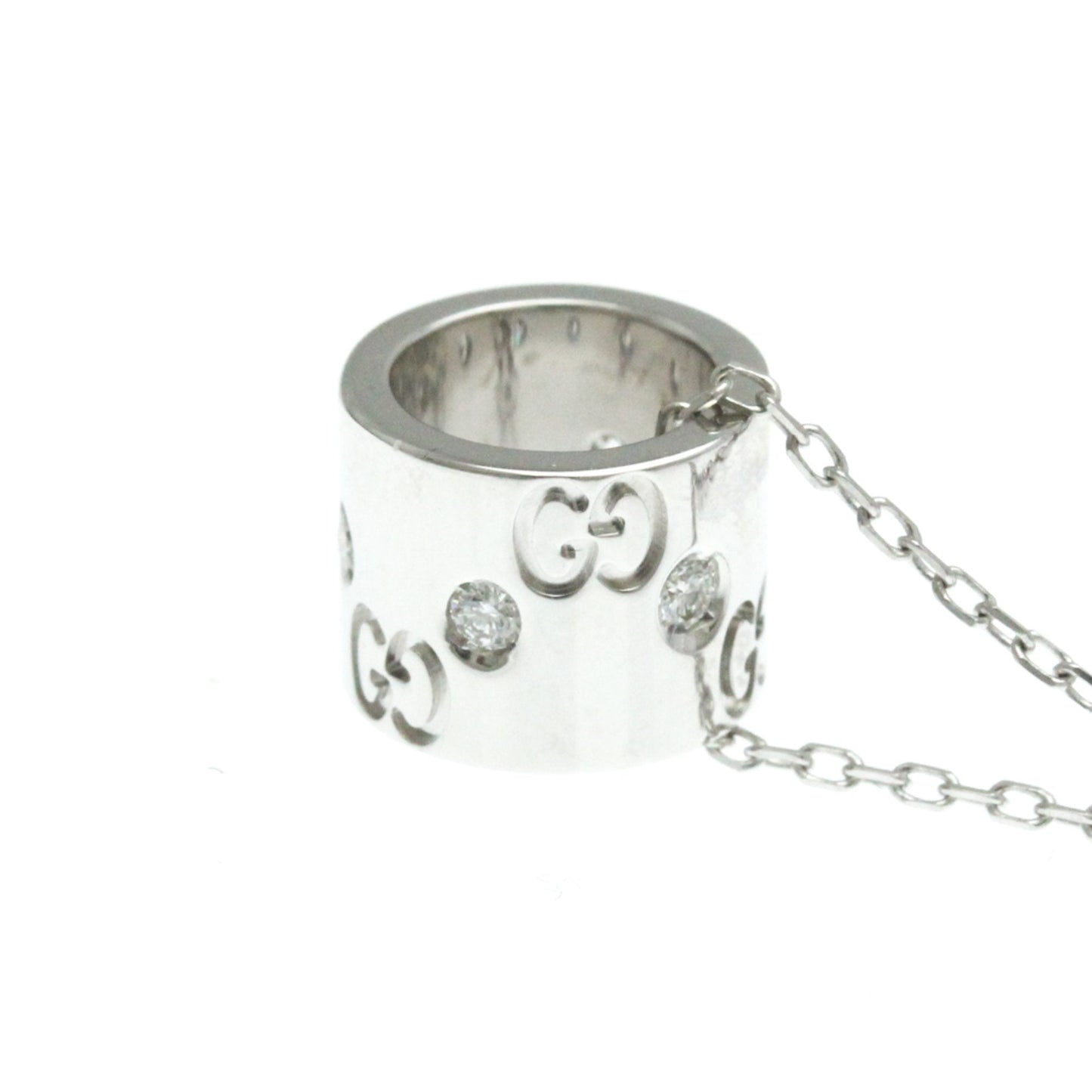 Gucci Icon Silver White Gold Necklace Jewelry