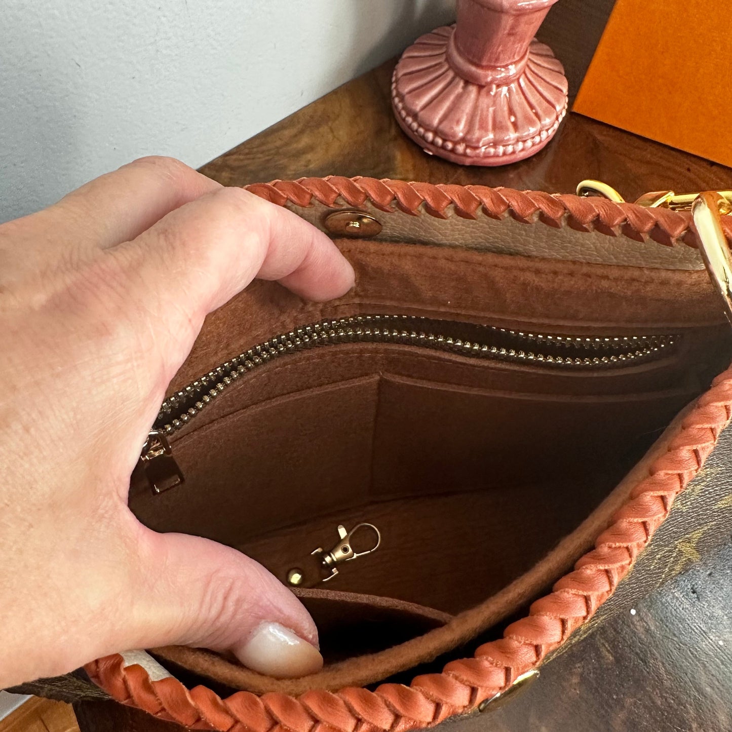 The Swan Crossbody -Orvis bags Monogram in Whiskey