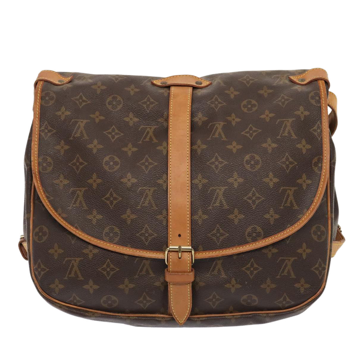 Louis Vuitton Saumur 35 Brown Canvas Shoulder Bag