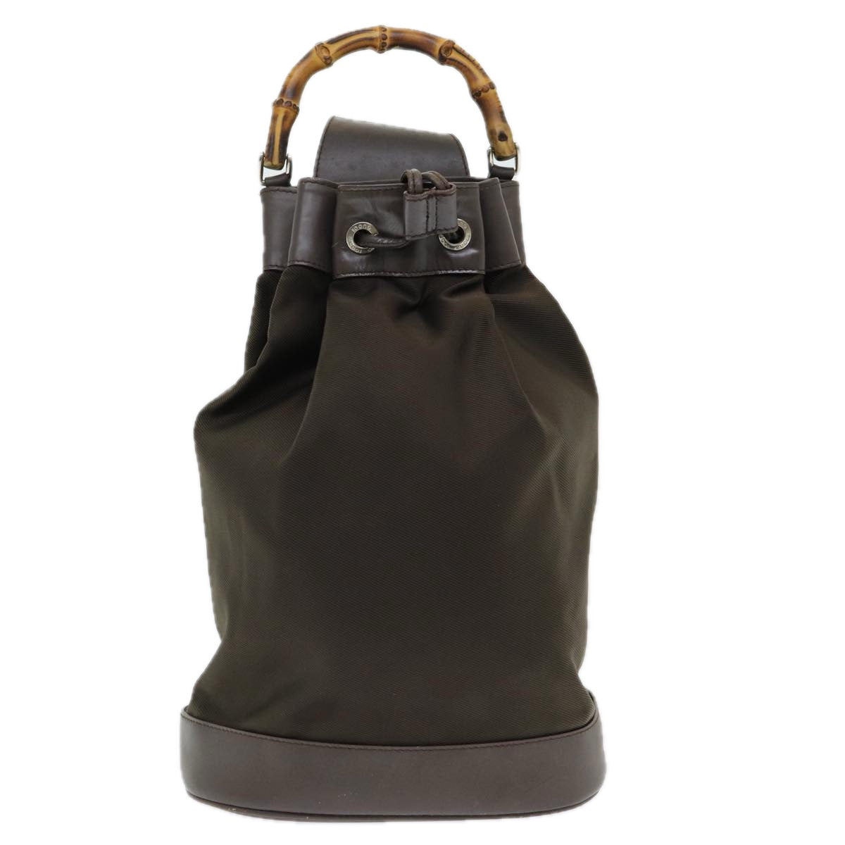 Gucci Bamboo Brown Synthetic Backpack Bag