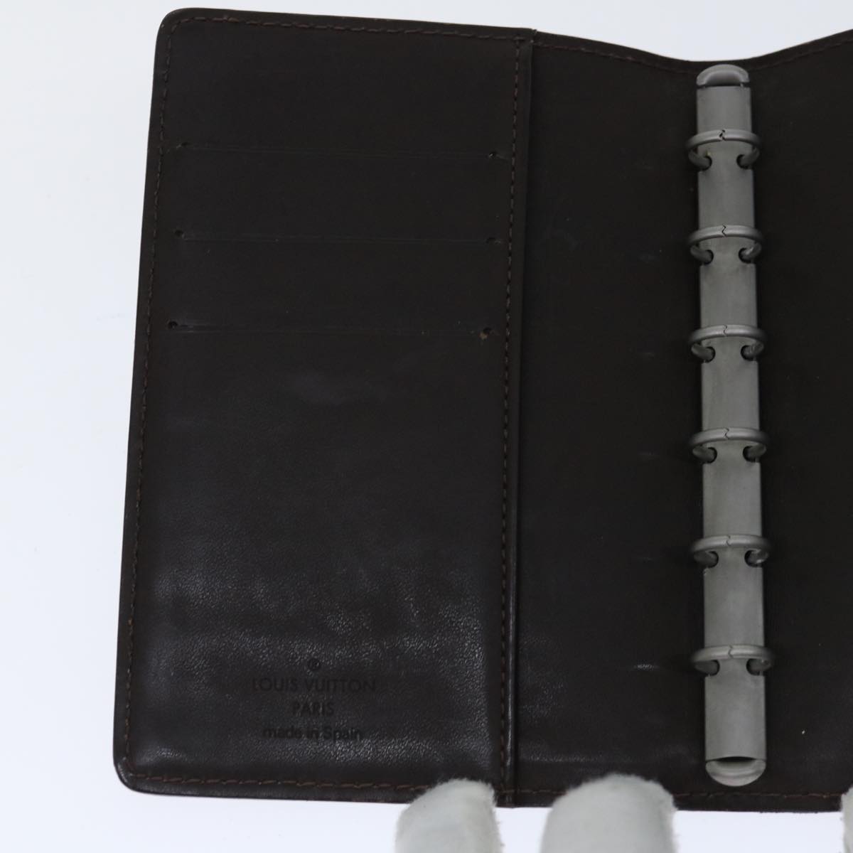 Louis Vuitton Agenda Cover Black Leather Wallet