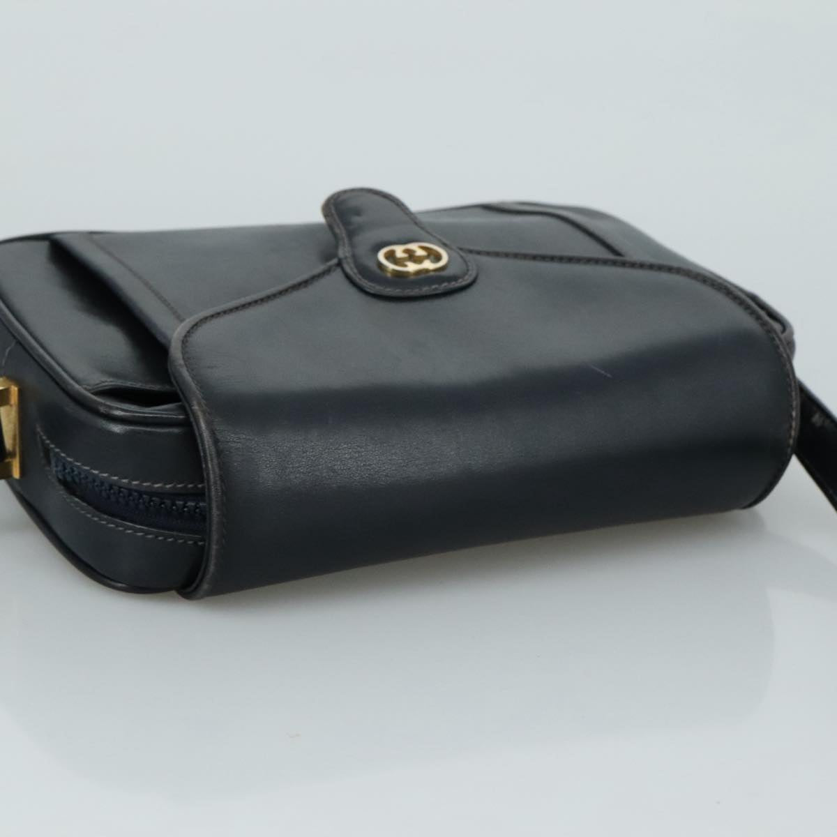 Gucci Interlocking G Navy Leather Shoulder Bag