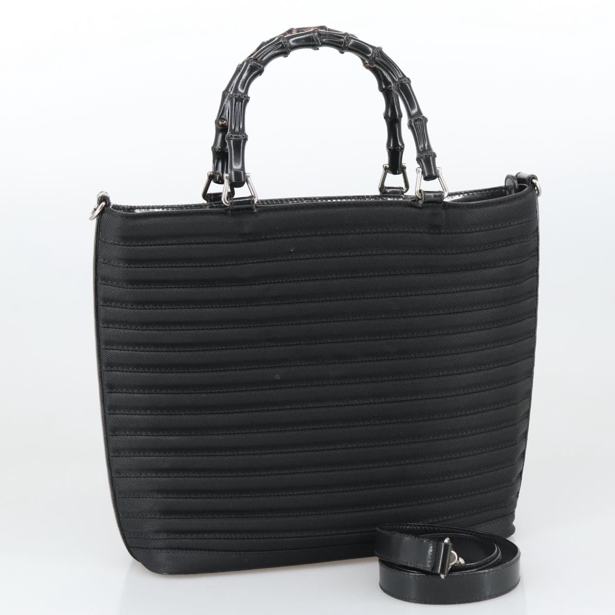 Gucci Bamboo Black Synthetic Handbag ()
