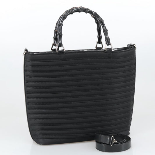 Gucci Bamboo Black Synthetic Handbag ()