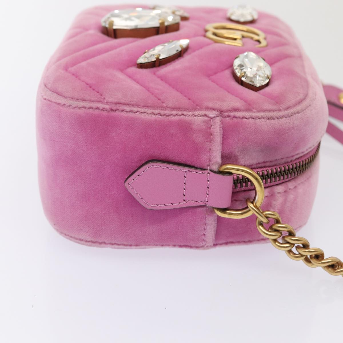 Gucci Marmont Pink Velvet Shoulder Bag