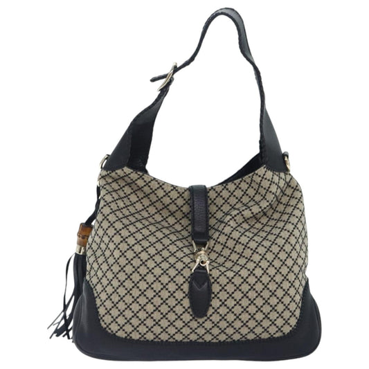 Gucci Jackie Black Canvas Shoulder Bag ()