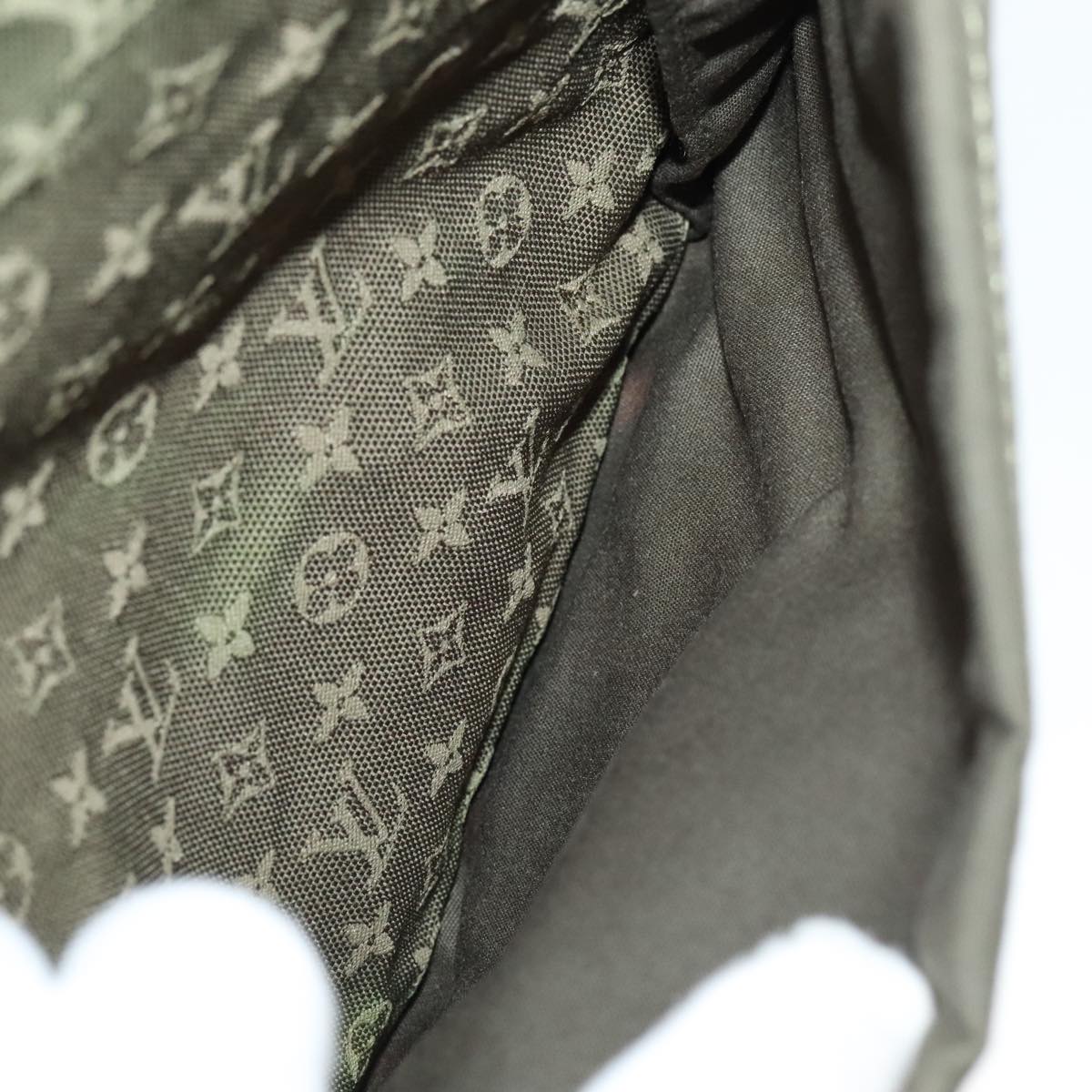 Louis Vuitton Denise Khaki Canvas Shoulder Bag