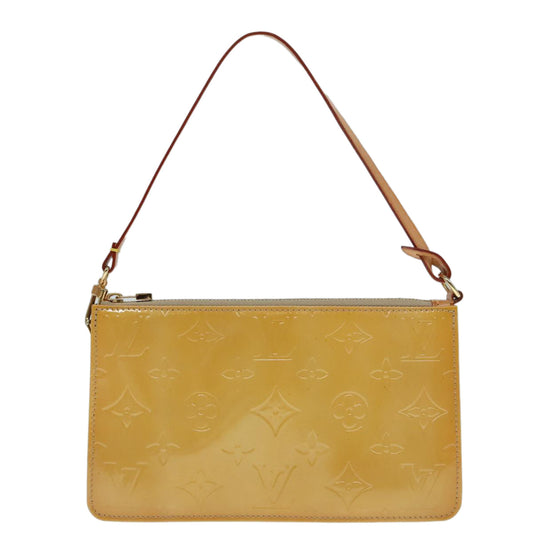Louis Vuitton Lexington Beige Patent Leather Clutch Bag