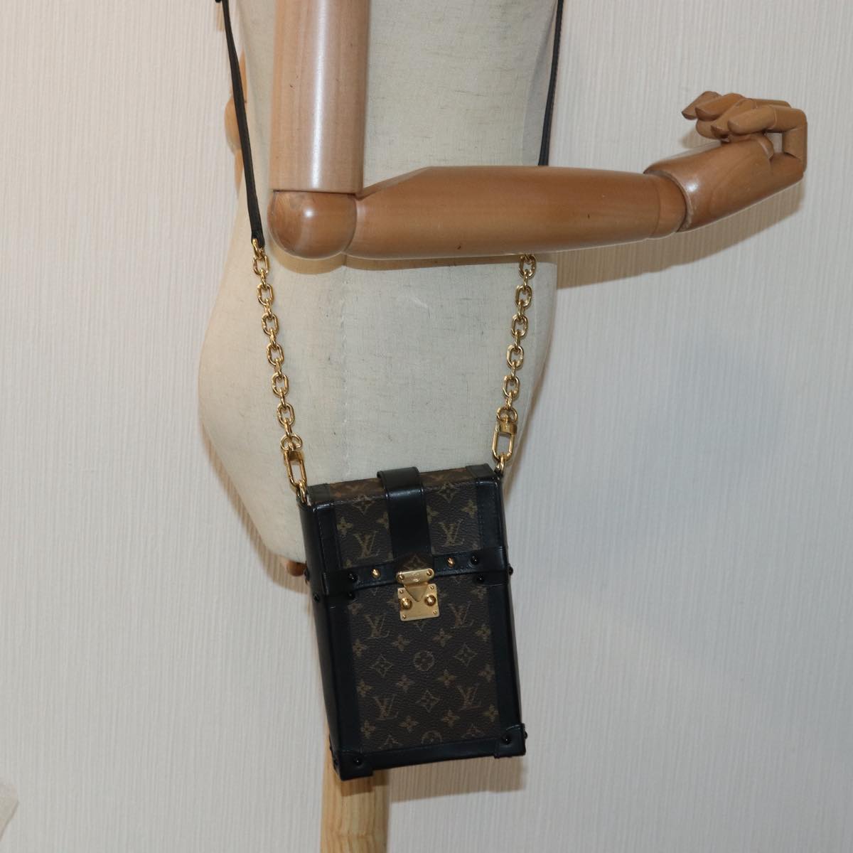 Louis Vuitton Trunk Brown Canvas Shoulder Bag