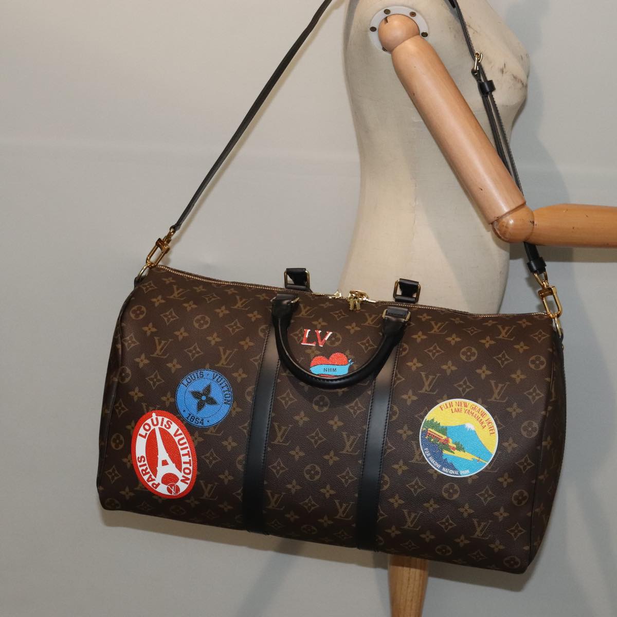 Louis Vuitton Keepall Bandouliere 50 Brown Canvas Shoulder Bag