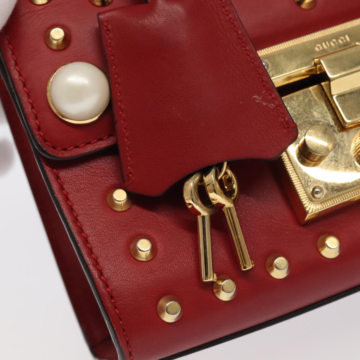 Gucci Padlock Red Leather Shoulder Bag
