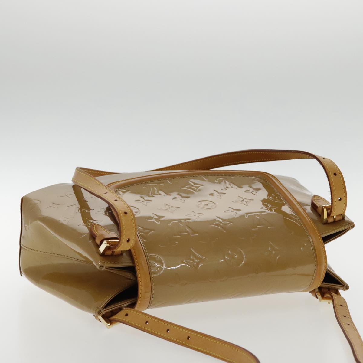 Louis Vuitton Biscayne Bay Brown Patent Leather Shoulder Bag