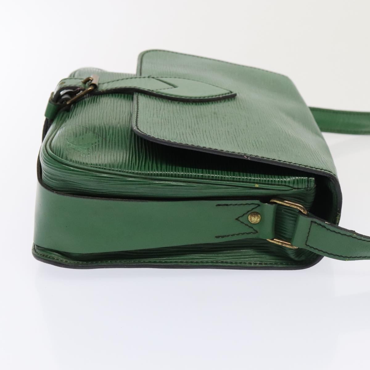 Louis Vuitton Cartouchière Green Leather Shoulder Bag