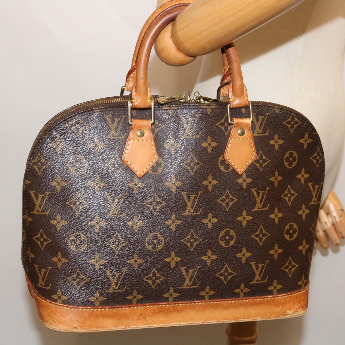 Louis Vuitton Alma Brown Canvas Handbag