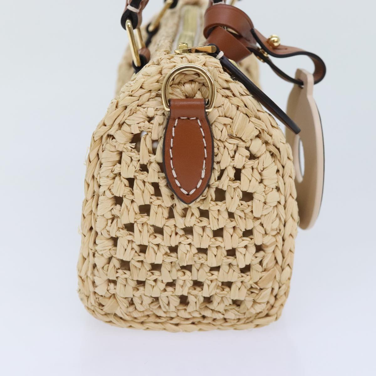 Louis Vuitton Nano Speedy Beige Synthetic Handbag