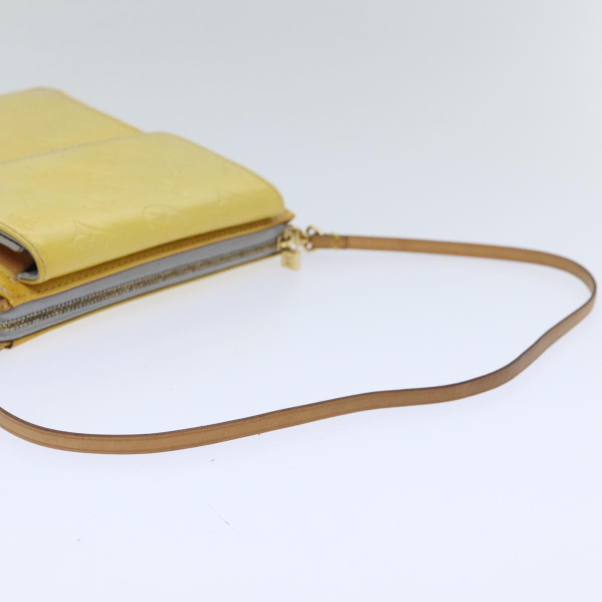 Louis Vuitton Mott Yellow Patent Leather Clutch Bag