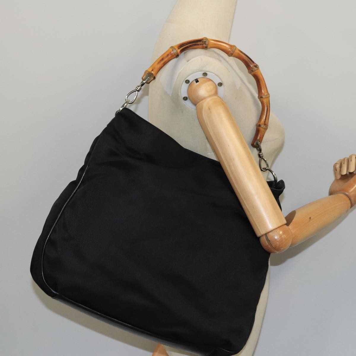 Gucci Bamboo Black Synthetic Handbag