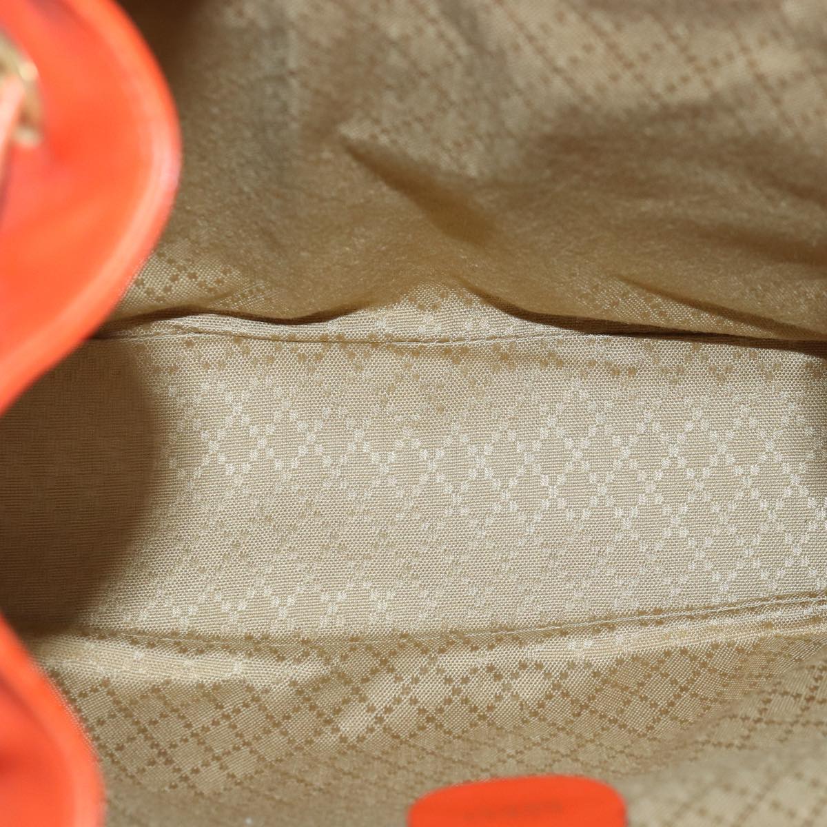 Gucci Bamboo Orange Leather Backpack Bag