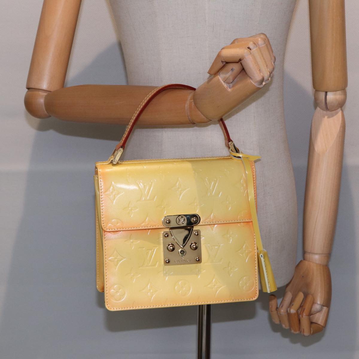 Louis Vuitton Spring Street Yellow Patent Leather Handbag