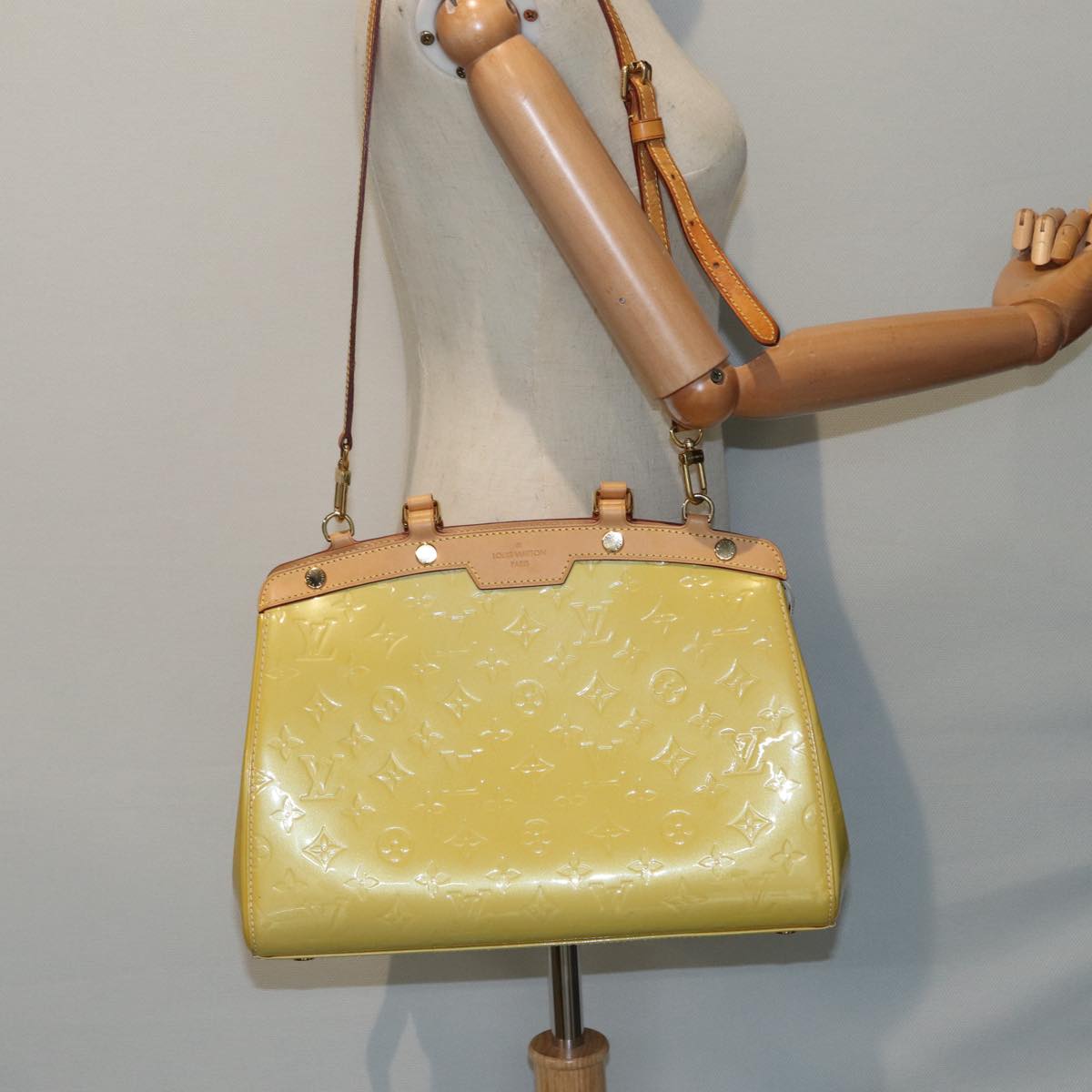 Louis Vuitton Brea Yellow Patent Leather Handbag