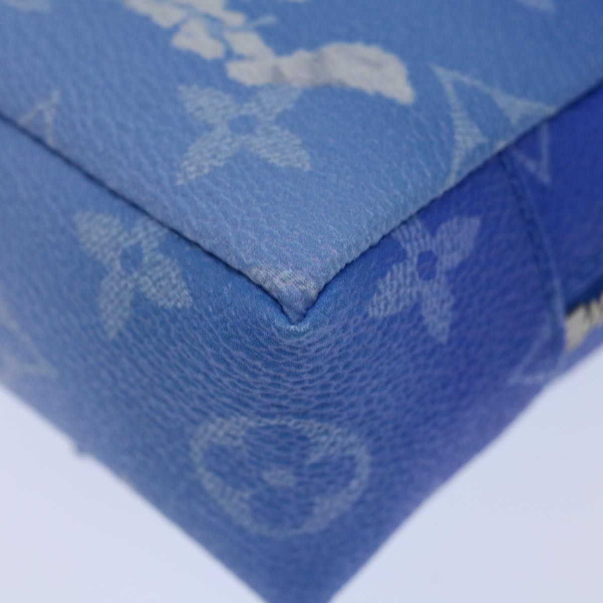Louis Vuitton Blue Canvas Clutch Bag