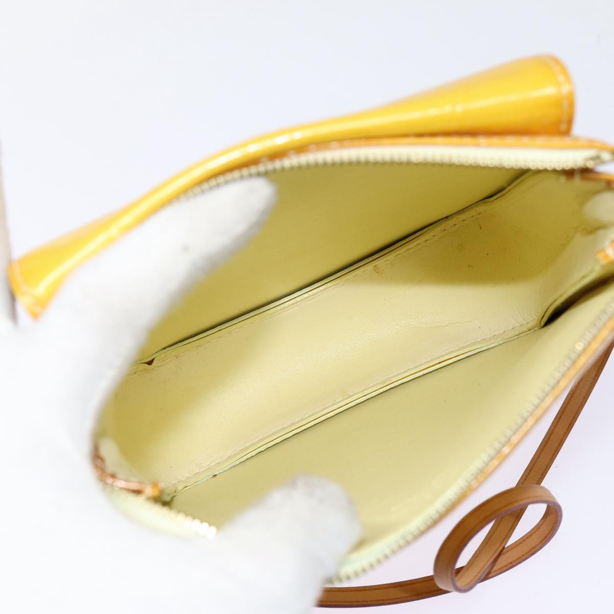 Louis Vuitton Mott Yellow Patent Leather Shoulder Bag