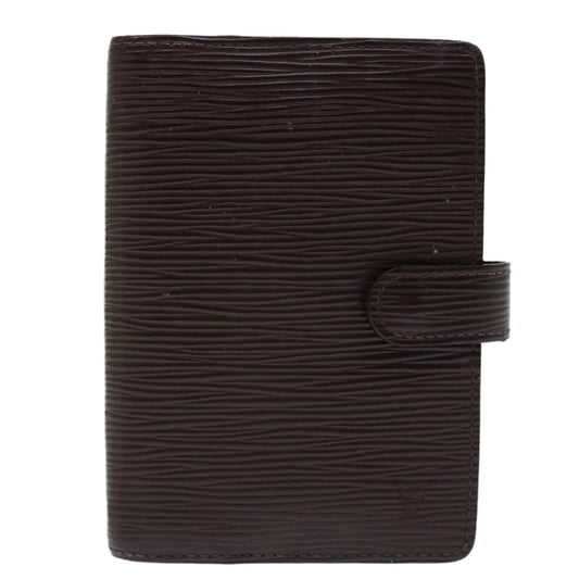 Louis Vuitton Agenda Cover Black Leather Wallet