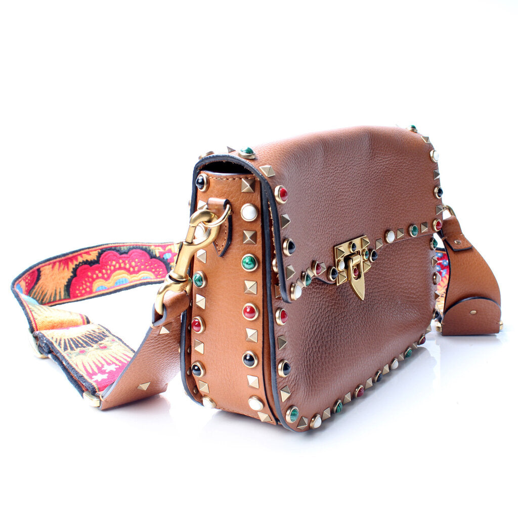 Rolling Rockstud Guitar Strap Crossbody