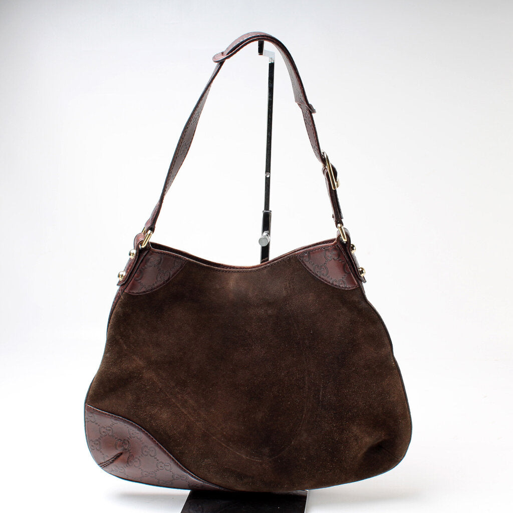 204046 Horsebit Suede Hobo