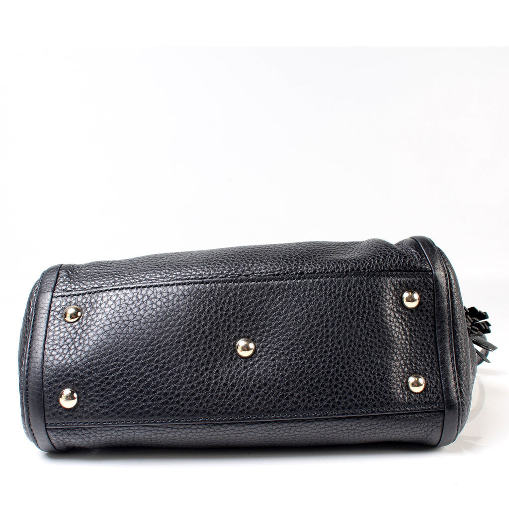 336751 Soho Leather Shoulder Bag Black