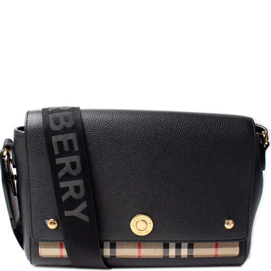 Note Crossbody Leather Vintage Check