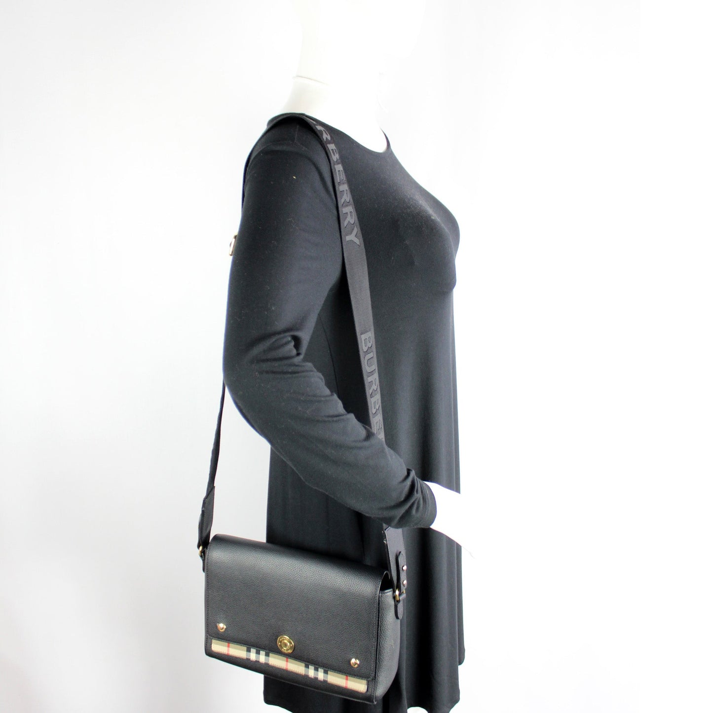 Note Crossbody Leather Vintage Check